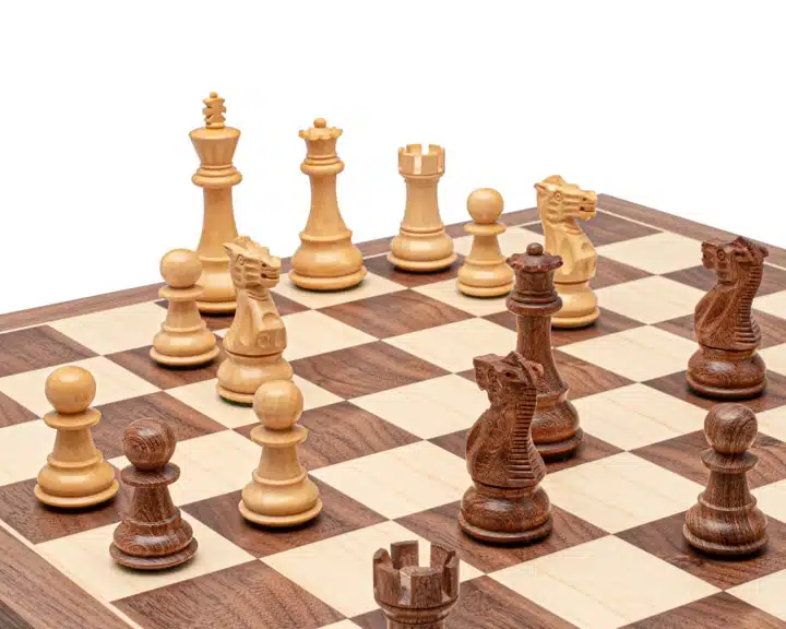 Ensemble Classic XVIII Jeu d'Echecs en Bois d'Acacia et Echiquier en Bois d'Erable – Image 5