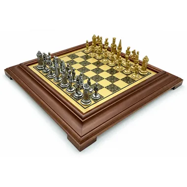 Ensemble Camelot Roi Arthur sur coffret en bois, vue d'ensemble