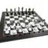 Ensemble Staunton Design X Jeu d'Echecs et Echiquier en Marbre Noir et Blanc