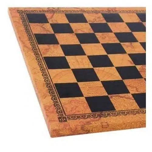 Echiquier Brun en Similicuir et Jeu d'Echecs Staunton en Bois et Métal – Image 11