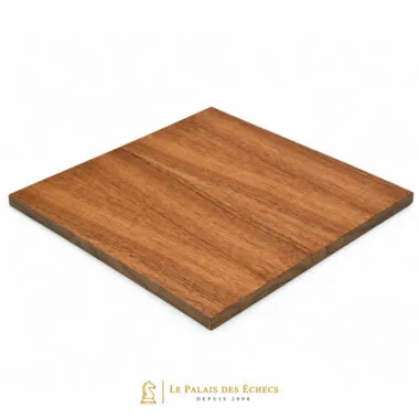 Échiquier en bois de noyer et érable, détail du revers en bois massif