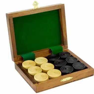 Jeu de Dames en coffret en Bois de Sheesham et Bois de Buis