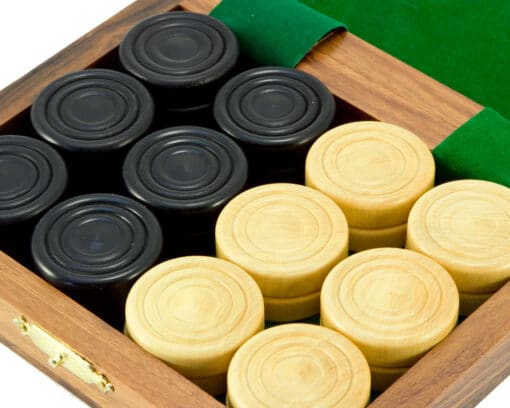 Jeu de Dames en coffret en Bois de Sheesham et Bois de Buis