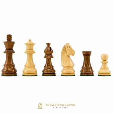 Jeu d'échecs Staunton en bois de sheesham et buis, pièces alignées