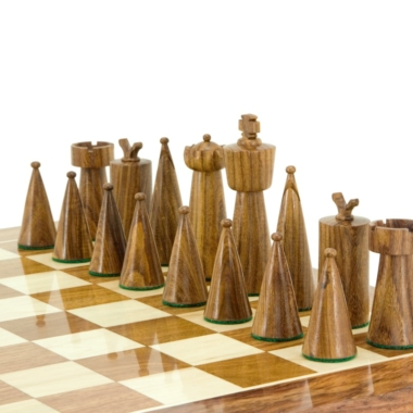 Jeu d'Échecs Art Déco en Bois de Sheesham et Bois de Buis