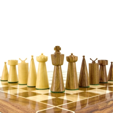 Jeu d'Échecs Art Déco en Bois de Sheesham et Bois de Buis