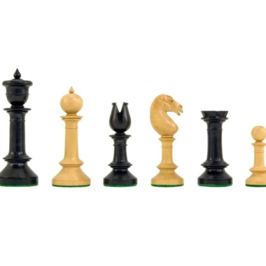 Jeu d'Échecs Nord Upright en Bois d'Ébène et Bois de Buis