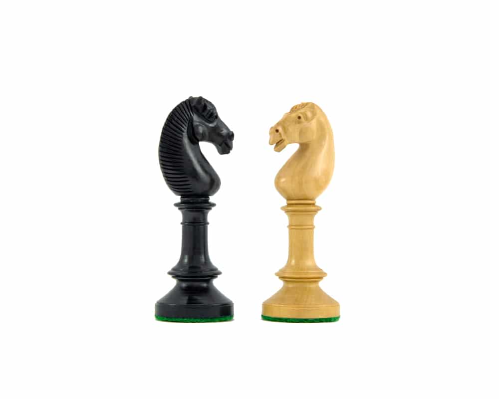 Jeu d'Échecs Nord Upright en Bois d'Ébène et Bois de Buis