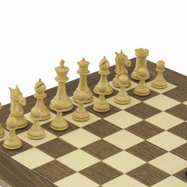 Jeu d'Échecs série Columbus en Bois d'Ébène et Bois de Buis