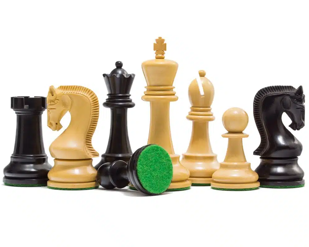 Jeu d'Échecs série Leningrad en Bois de Buis et Bois de Buis ébonisé