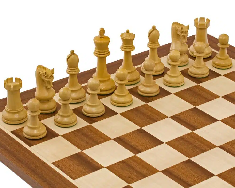 Jeu d'Échecs série Leningrad en Bois de Buis et Bois de Buis ébonisé