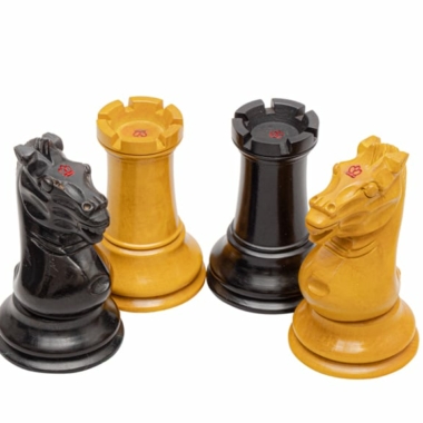 Jeu d'Échecs Harrwitz en Bois de Buis noir et Bois de Buis Vieilli