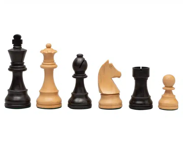 Jeu d'Échecs Down Head en Bois de Buis et Bois de Buis ébonisé
