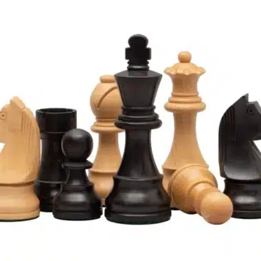 Jeu d'Échecs Down Head en Bois de Buis et Bois de Buis ébonisé