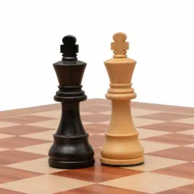 Jeu d'Échecs Down Head en Bois de Buis et Bois de Buis ébonisé