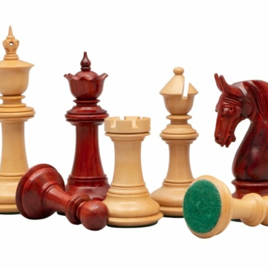 Jeu d'Échecs Blackburne de Luxe en Bois de Padouk et Bois de Buis