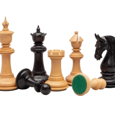 Jeu d'Échecs Blackburne de Luxe en Bois d'Ébène et Bois de Buis