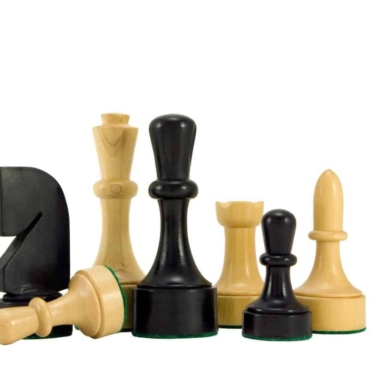 Jeu d'échecs Contemporain - Échiquier en bois d'Anegre noir et Erable & Pièces en Bois de Buis