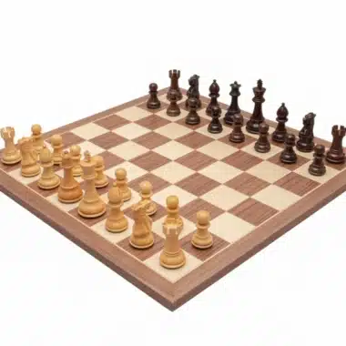 Jeu d'échecs Classic Staunton de luxe - Échiquier en bois de rose et noyer & Pièces en Acacia et Bois de Buis