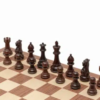 Jeu d'échecs Classic Staunton de luxe - Échiquier en bois de rose et noyer & Pièces en Acacia et Bois de Buis