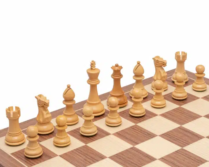 Jeu d'échecs Classic Staunton de luxe - Échiquier en bois de rose et noyer & Pièces en Acacia et Bois de Buis