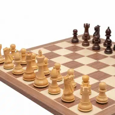 Jeu d'échecs Classic Staunton de luxe - Échiquier en bois de rose et noyer & Pièces en Acacia et Bois de Buis