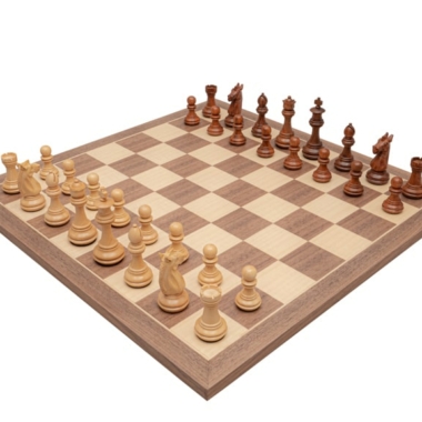 Jeu d'échecs Trapani - Échiquier en Erable et Noyer & Pièces en Acacia et Bois de Buis