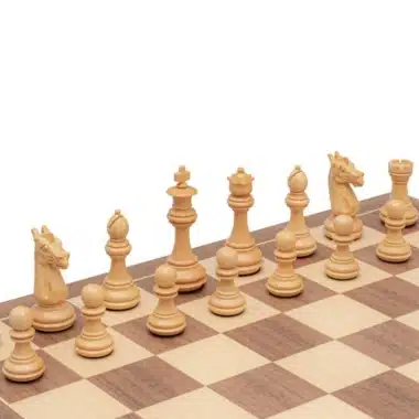 Jeu d'échecs Trapani - Échiquier en Erable et Noyer & Pièces en Acacia et Bois de Buis