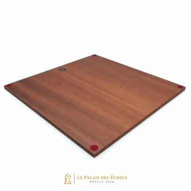 Échiquier en bois d'acajou et bois de bouleau, vue de dessous avec feutrine