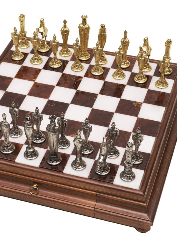 Jeu d'Échecs Bois Échiquier 40x40cm avec Figurines Classiques en Bois 7mm Complet - Jeux & Jouets