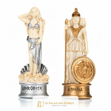 Pièces Aphrodite et Athéna, figurines mythologiques peintes à la main