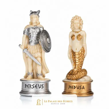 Pièces Persée et Méduse, figurines mythologiques peintes à la main