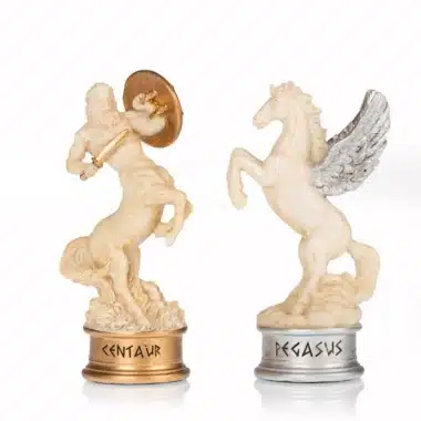 Jeu d'Echecs Mythologie Grecque Peint à la Main et Echiquier Grec Noir et Blanc – Image 9