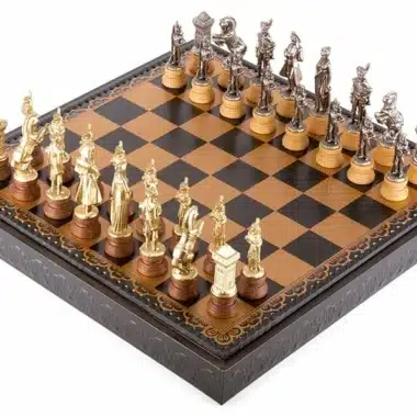 Figurines Pieces Echecs Napoléon et Echiquier Noir avec Rangement