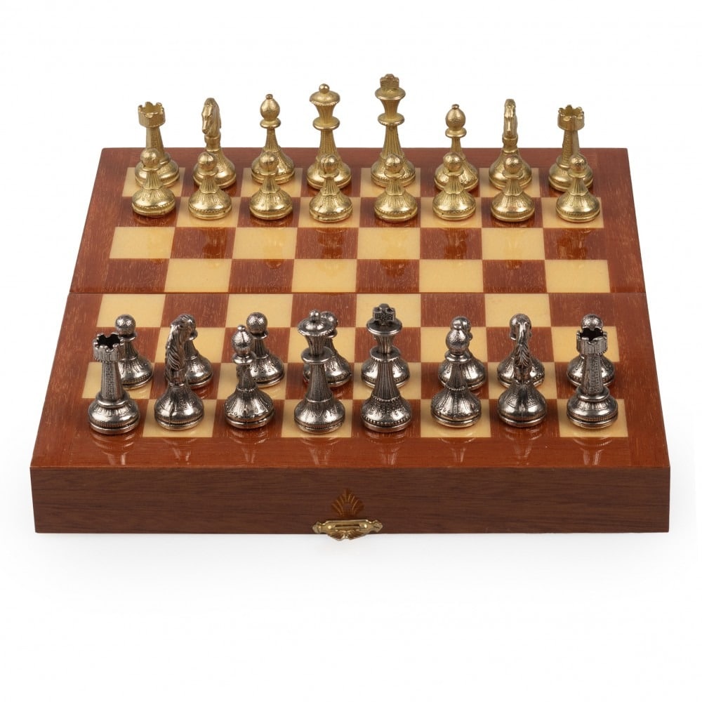 Cuir CHESS SET pliant Conseil en Bois Pièces Game of International des échecs 
