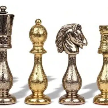 Alternative view of Jeu d'Échecs Arabesque - Échiquier - Backgammon et Jeu de dames en similicuir & Pièces d'échecs en métal