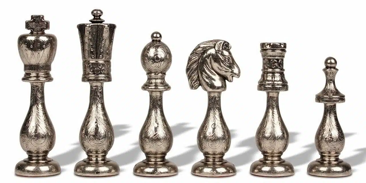 Jeu d'Échecs Arabesque - Échiquier - Backgammon et Jeu de dames en similicuir & Pièces d'échecs en métal – Image 3
