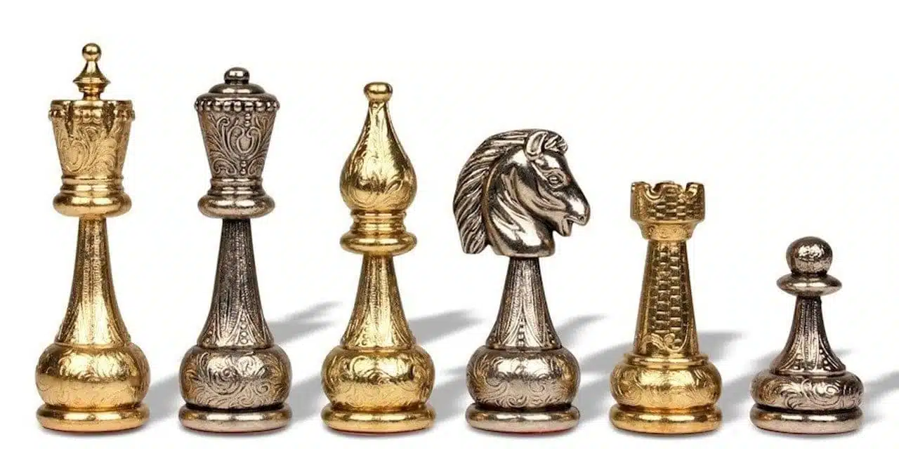Jeu d'Échecs Flowered - Échiquier - Backgammon et Jeu de dames en similicuir avec rangement & Pièces d'échecs en métal – Image 5