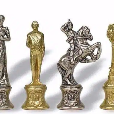 Jeu d'Échecs Napoléon - Échiquier en Similicuir & Pièces en Métal – Image 3