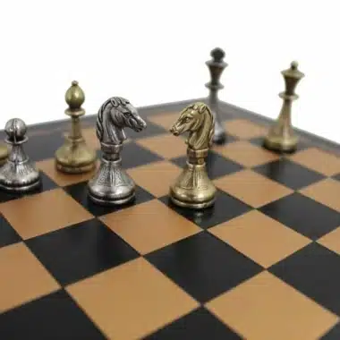 Jeu d'Échecs Cute Flowered - Échiquier en similicuir & Pièces en métal