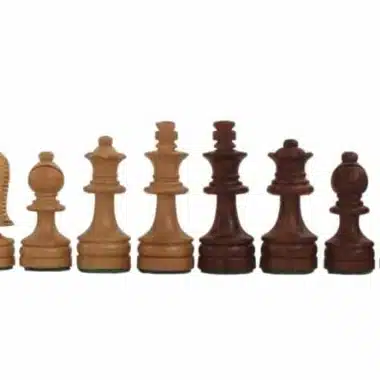 Petit Jeu d'Echecs en Bois et Echiquier en Similicuir – Image 2