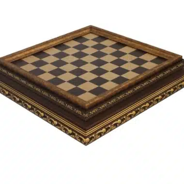 Jeu d'Echecs Staunton en Bois et Metal et Echiquier avec Rangement en Bois et Feuilles d'Or – Image 12
