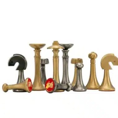 Jeu d'Échecs Contemporain - Échiquier et Backgammon à rangement en similicuir  & Pièces en métal
