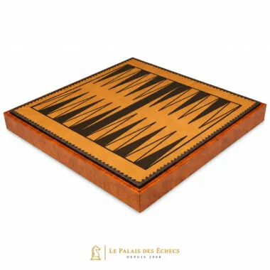 Coffret Moncada fermé, plateau de backgammon en similicuir visible