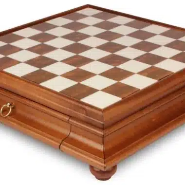 Jeu d'Échecs Grand Oriental Noir et Blanc - Échiquier en Bois et Albâtre de Toscane avec Tiroir & Pièces en Bois et Laiton Massif – Image 7