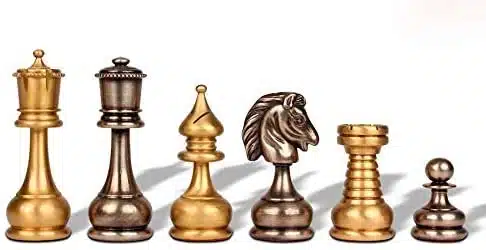 Jeu d'Échecs Grand ensemble Perse - Échiquier - Backgammon et Jeu de Dames en Similicuir & Pièces en Laiton Massif – Image 7