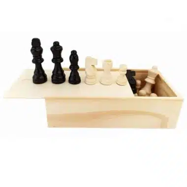 Ensemble Jeu d'Echecs en Bois Novice avec Coffret de Rangement – Image 2