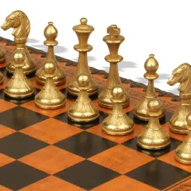 Jeu d'Échecs Cute Flowered - Échiquier et Jeu de dames en similicuir & Pièces en métal