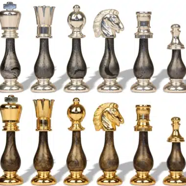 Jeu d'Échecs Fantaisie en Bois et Laiton massif