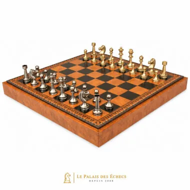 Jeu d'échecs Grand Staunton complet avec échiquier en similicuir et coffret